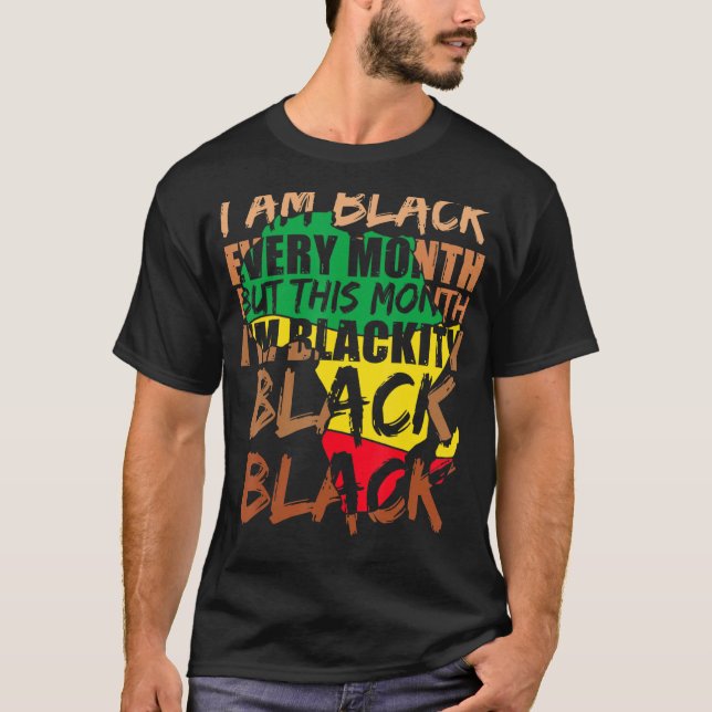 Camiseta Negro Negro Negro a cada mês História Negra BHM Af (Frente)
