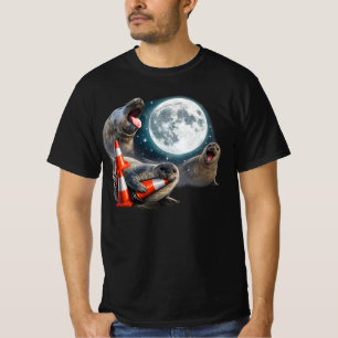 Camiseta Neil A Lua Foca , Estilo Vintage Anos 90 Grafi Foc