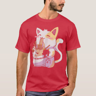 Camiseta Neko Cat Ramen Bowl Noodles Japoneses