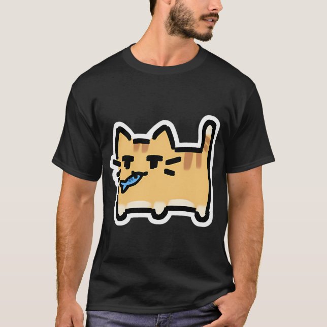 Camiseta Neko - Malhado Laranja com Peixe (Frente)