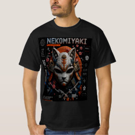 Camiseta Neko Miyaki Micro Mosaico 3D Gráfico de Gato Ciber