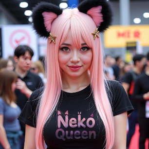 Camiseta Neko Queen Anime Cat Lover