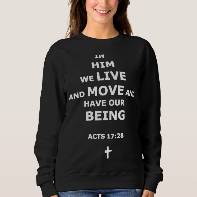 Camiseta Nele vivemos e movemos-nos e temos os nossos atos  (Frente)