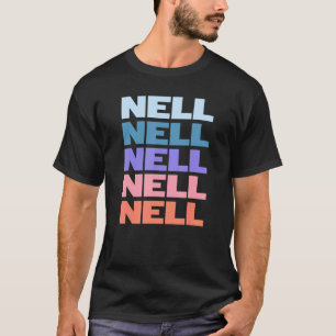 Camiseta Nell de Texto Repetido Moderno