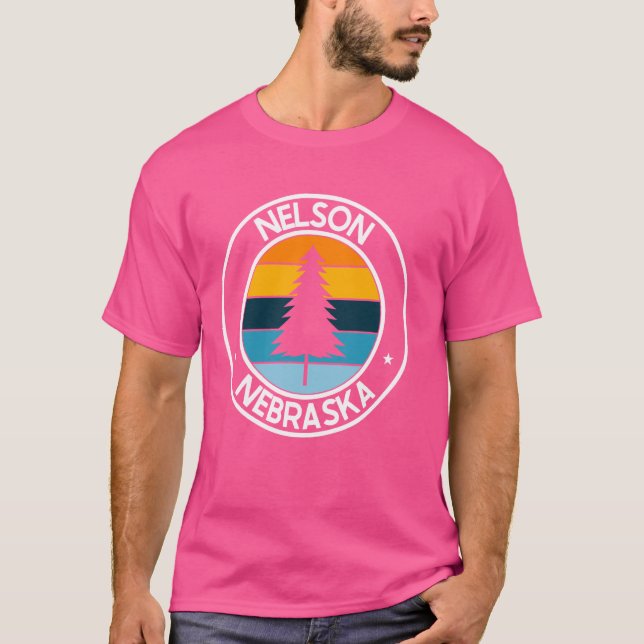 Camiseta Nelson Nebraska EUA City Pride Retro Sunset (Frente)