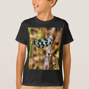 Camiseta Nemoptera bipennis Arte Insetada Com Mão