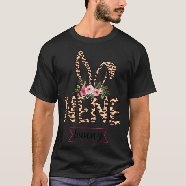Camiseta Nene Bunny Leopard Flower Cuide Páscoa (Frente)
