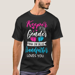 Camiseta Neném Sexo Revele Chá Cor-De-Rosa Ou Avô Azul