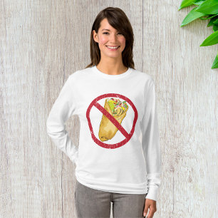 Camiseta Nenhum Burritos Permitido Assinar Proibição Humoro