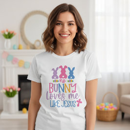 Camiseta Nenhum Coelhinho Me Ama Como Jesus Páscoa Cristã