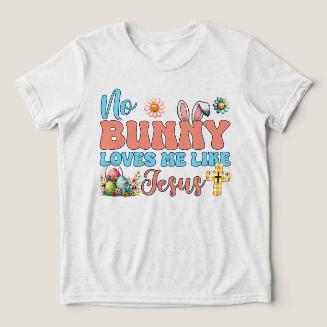 Camiseta Nenhum coelho me ama como Jesus Páscoa (Design frontal)