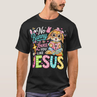 Camiseta Nenhum Coelho Te Ama Como Jesus Fofo Cristão