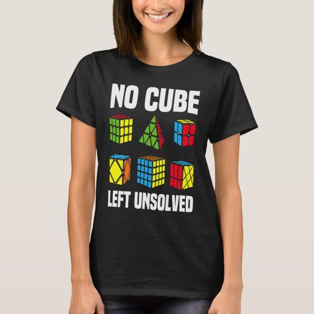 Camiseta Nenhum Cubo Restou Sem Solução Cubo de Puzzle Comp (Frente)