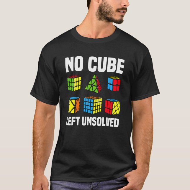Camiseta Nenhum Cubo Restou Sem Solução Cubo de Puzzle Comp (Frente)