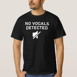Camiseta Nenhum Design de áudio mínimo detectado por vocais