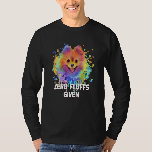 Camiseta Nenhum Fio Dado Pomerânia Pom Pom Humor Cachorro   (Frente)