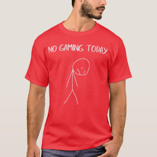Camiseta Nenhum Gamingoday Triste Stickman Engraçado Vídeo 