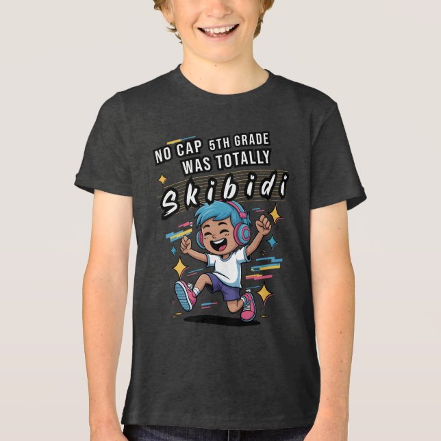 Camiseta Nenhum Grau De 5 De Boné Foi Totalmente Skibidi (Frente)