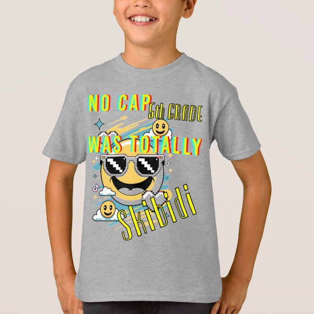 Camiseta Nenhum Grau De 5 De Boné Foi Totalmente Skibidi (Frente)