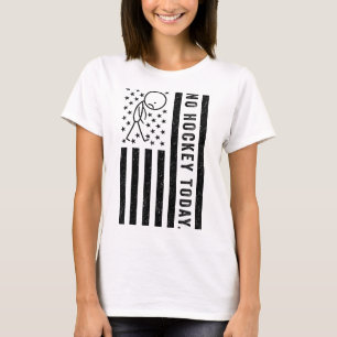 Camiseta Nenhum hóquei hoje, bandeira dos EUA engraçada par