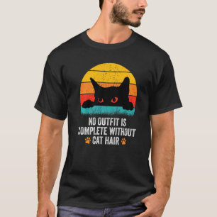 Camiseta Nenhum Look Está Completo Sem Cabelo de Gato Retro
