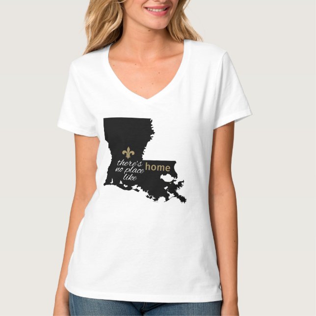 Camiseta Nenhum lugar gosta em casa - de Louisiana (Frente)