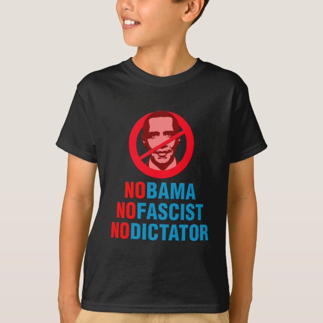 CAMISETA NENHUM OBAMA NENHUM FASCISTA NENHUM DITADOR (Frente)