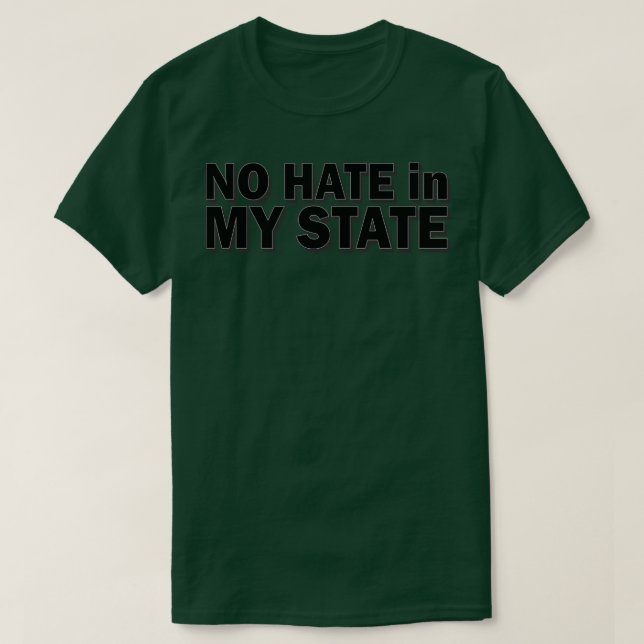 Camiseta nenhum ódio no meu estado 2 (Frente do Design)