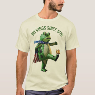 Camiseta Nenhum Rei Desde 1776 Portland Frog Coroa de Chu