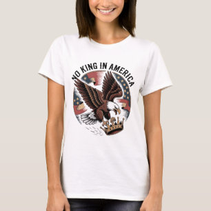 Camiseta Nenhum Rei Na América Águia Patriótica Coroa Bande