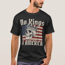 Camiseta nenhum rei na américa bandeira americana do crânio