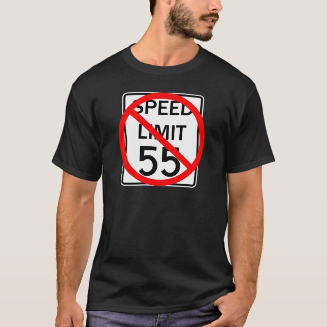 Camiseta Nenhum sinal do limite de velocidade de 55 mph (Frente)