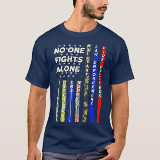 Camiseta Nenhum Sinalizador dos EUA luta sozinho primeiro r