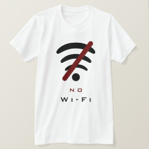 Camiseta Nenhum Wi-Fi - off line - customizável -