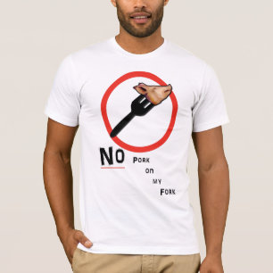 Camiseta nenhuma carne de porco em minha forquilha