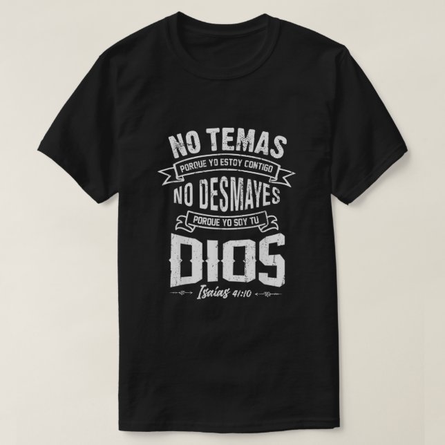 Camiseta NENHUMA citação dos cristãos TEMAS na Bíblia espan (Frente do Design)