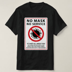 Camiseta nenhuma máscara sem ar compartilhado de serviço