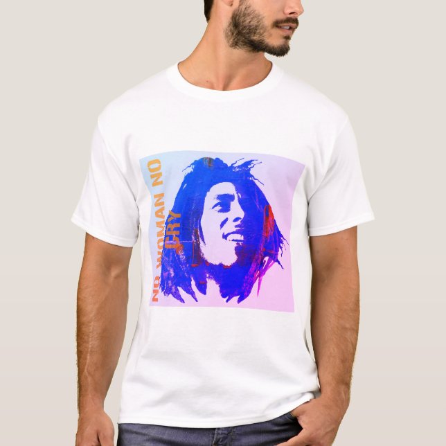 Camiseta Nenhuma mulher sem chorar bob marley (Frente)