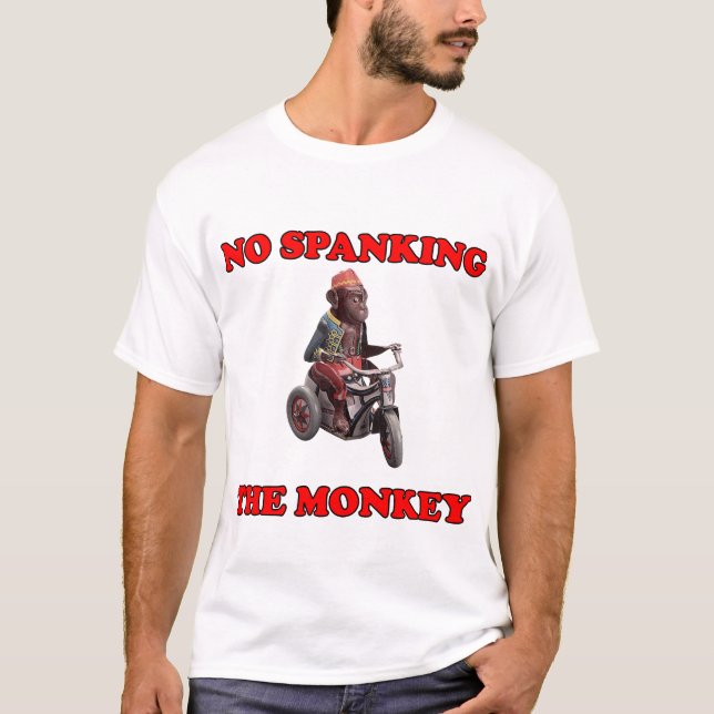 Camiseta Nenhuma palmada o macaco (Frente)
