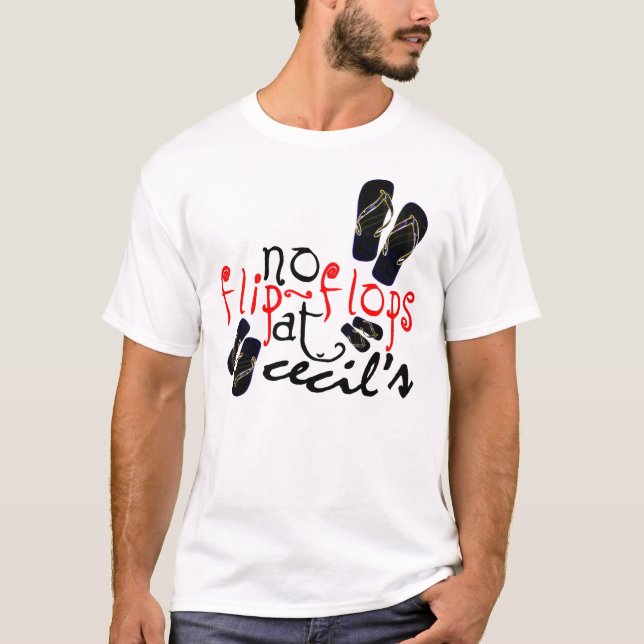 Camiseta Nenhuns flip-flops em Cecil (Frente)