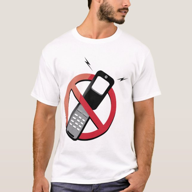 Camiseta nenhuns telefones (Frente)