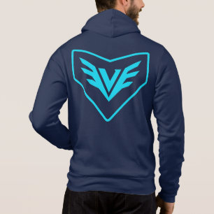 Camiseta Neo Bushidō Crest Hoodie - Circuito ciano Emblem