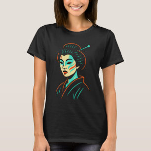 Camiseta Neo Geisha Glow: Tradição Reimaginada