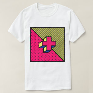 Camiseta Neo Memphis Cruz /Motivo de Sinal de Mais