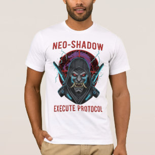 Camiseta Neo-Sombra Executar Protocolo - Cyberpunk