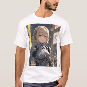 Camiseta Neo-Tokyo AI: Viagem de Interação Humana de Aiko