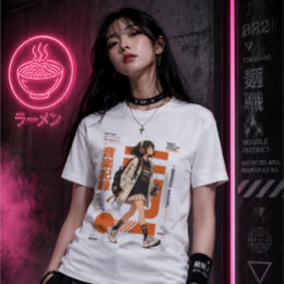 Camiseta Neo Tokyo Files 002 -Retro Anime Música Techwear