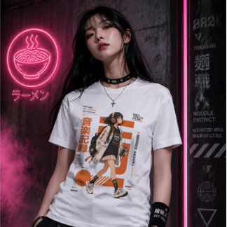 Camiseta Neo Tokyo Files 002 -Retro Anime Música Techwear
