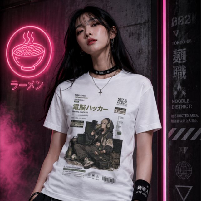 Camiseta Neo Tokyo Files 005 - Hacker Digital (Criador carregado)