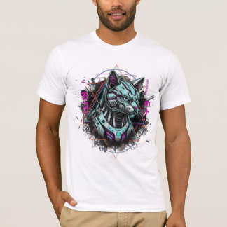 Camiseta Neo-Tokyo Vapor Cyber Gato | Android Sonhos Robóti